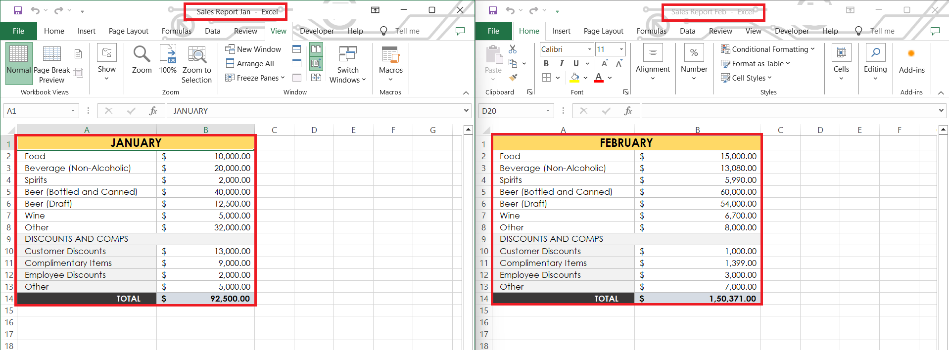 Compare two Excel files