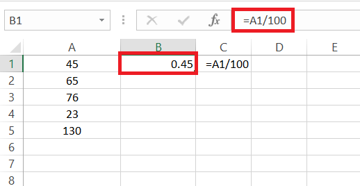 Percentage Signs in Excel