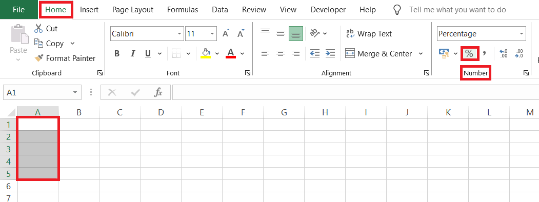 Percentage Signs in Excel