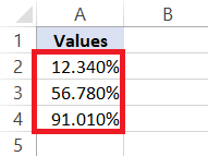 Percentage Signs in Excel