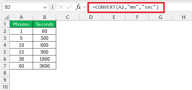 Convert Minutes to Seconds