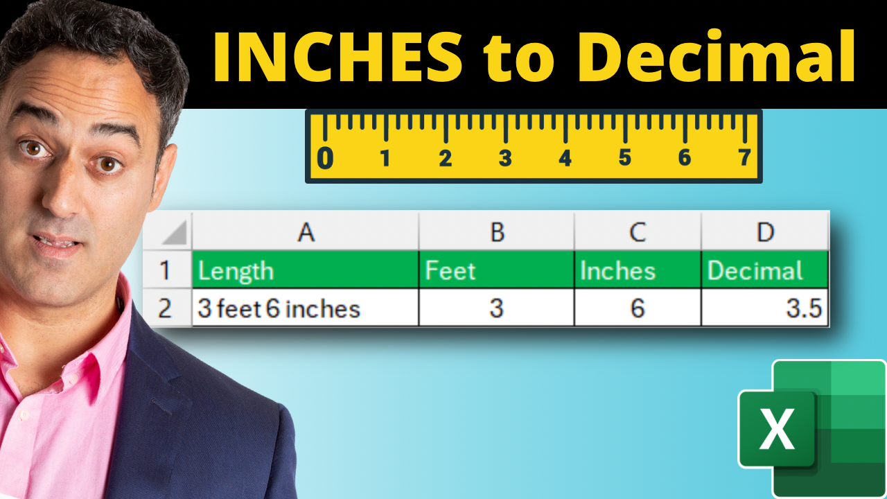 How to Convert Feet and Inches to Decimal in Excel