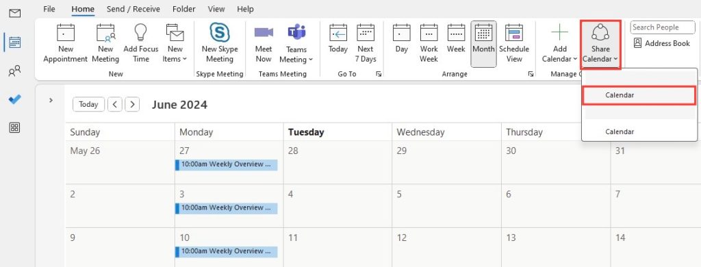 Share Calendars in Outlook