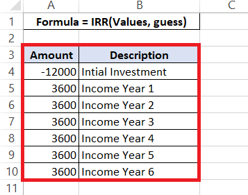 IRR Calculator in Excel