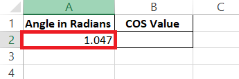 Cos 90 Degrees in Excel