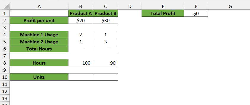 Solver in Excel