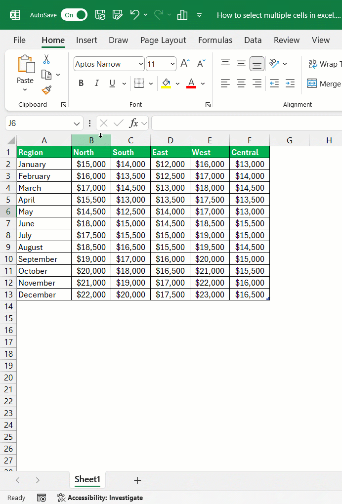 How to Select All Cells