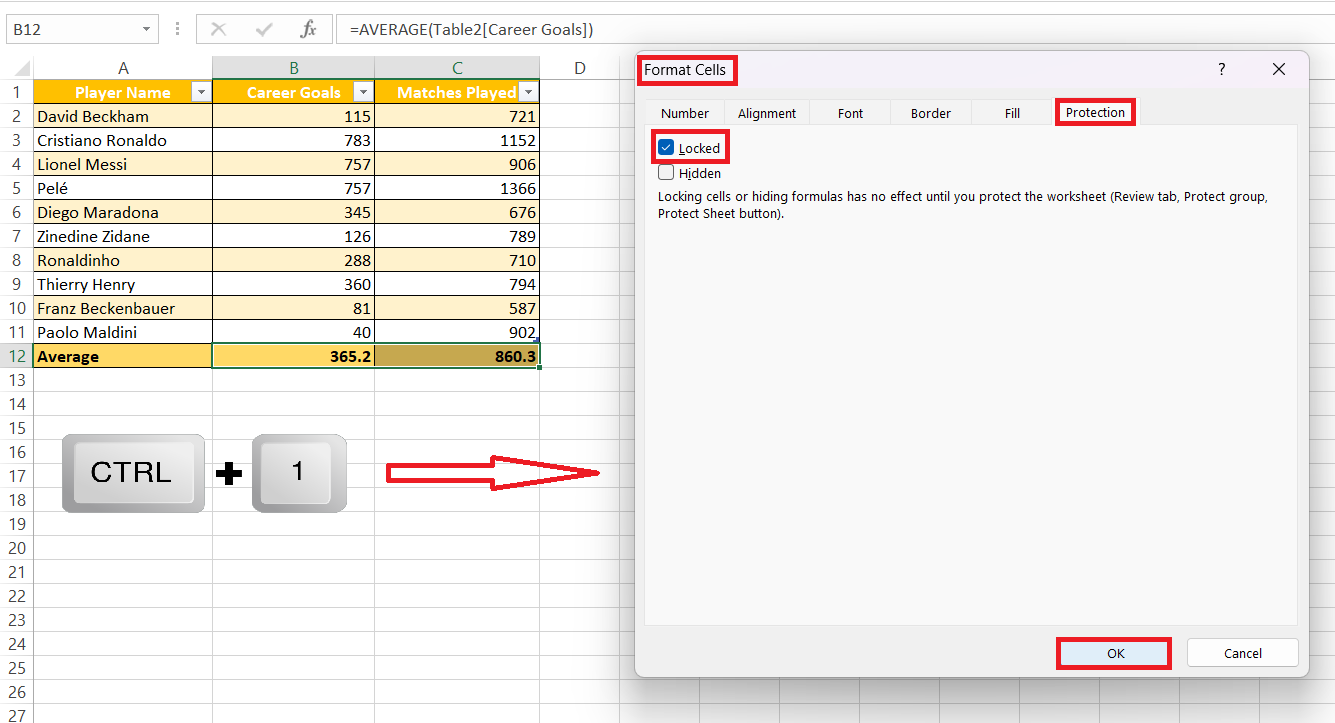 Lock Cells in Excel