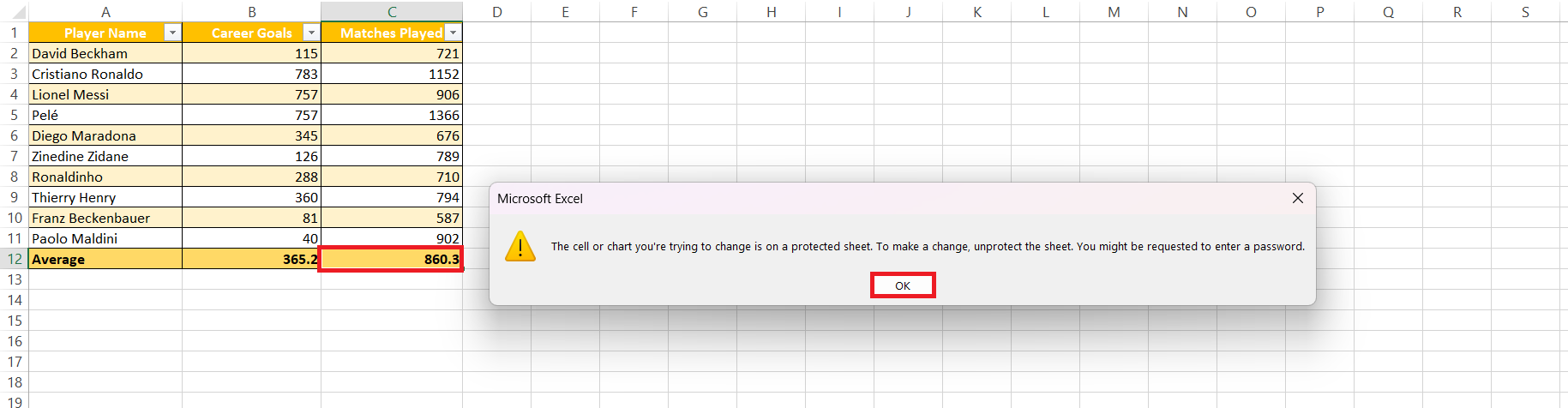 Lock Cells in Excel