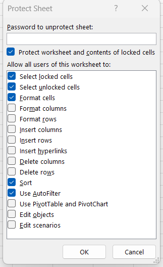 Lock Cells in Excel