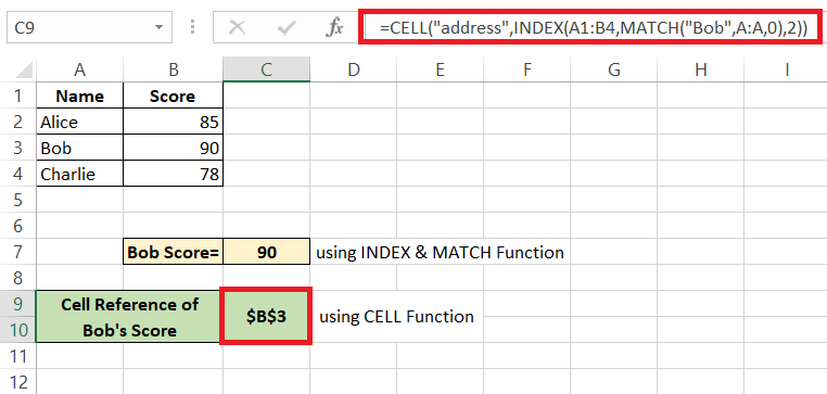 CELL Function in Excel