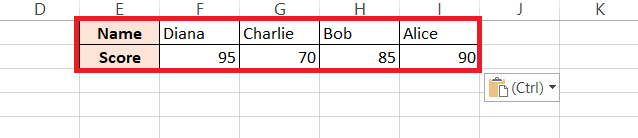 Flip Data in Excel