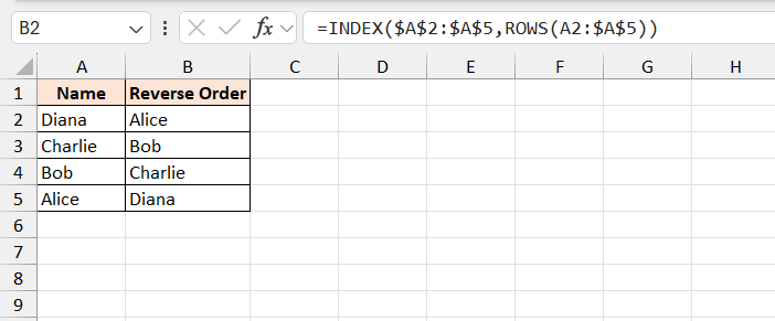 Flip Data in Excel