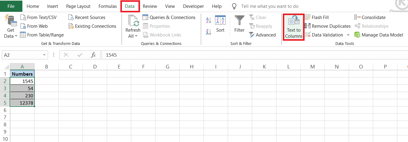 Format Numbers as Text in Excel