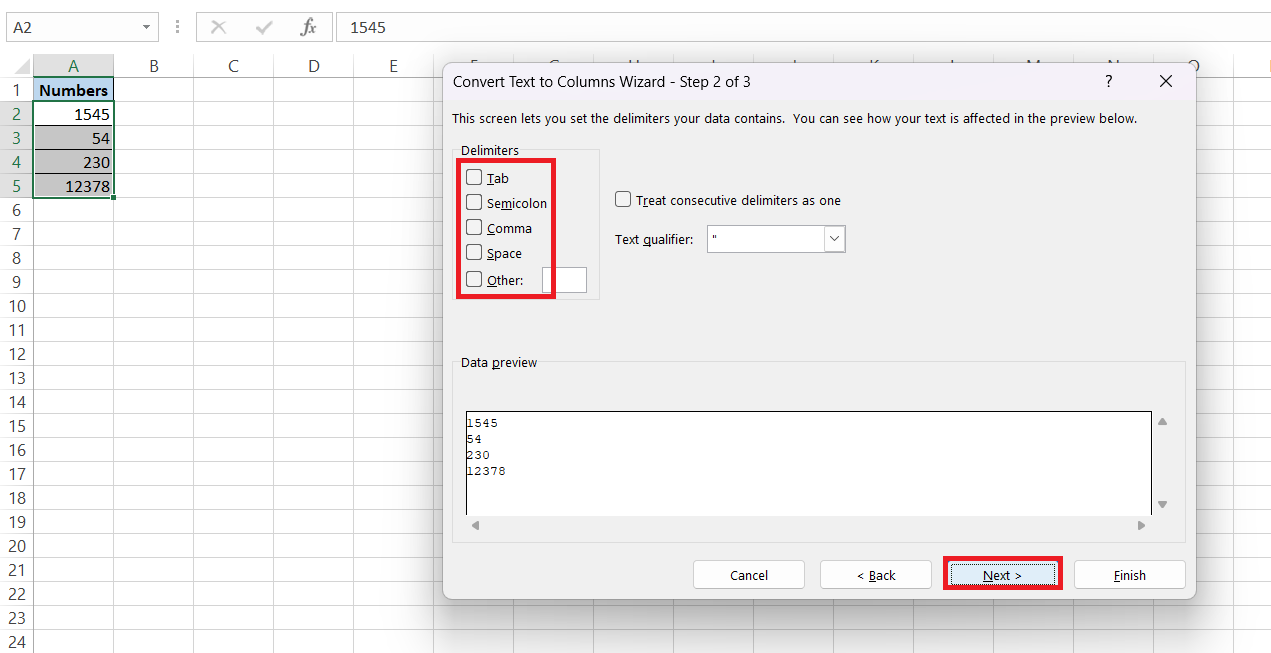 Format Numbers as Text in Excel