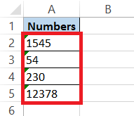 Format Numbers as Text in Excel