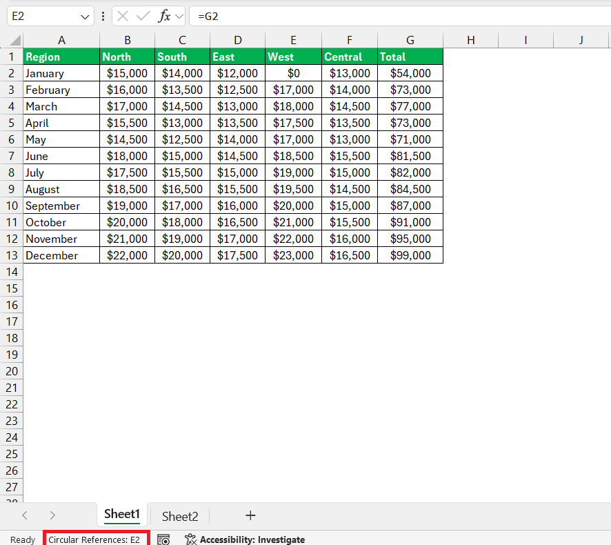 Circular References in Excel