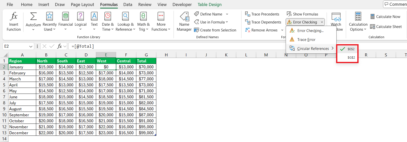 Circular References in Excel