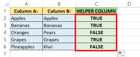 compare two lists in Excel