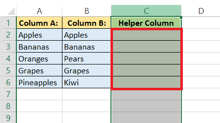 compare two lists in Excel