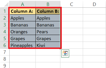 compare two lists in Excel