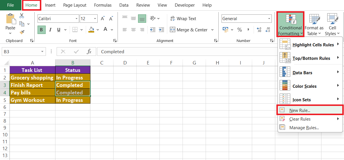 Excel Strikethrough