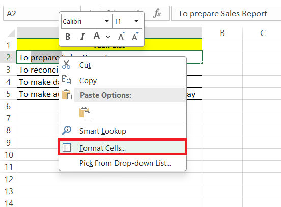 Excel Strikethrough