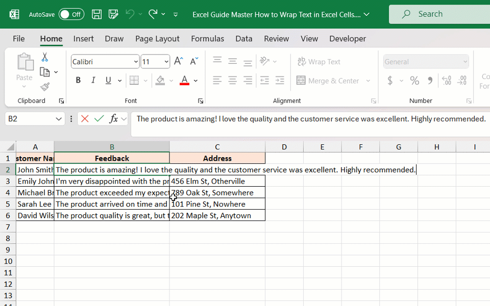 How to Wrap Text in Excel Cells - Step by Step Guide | MyExcelOnline