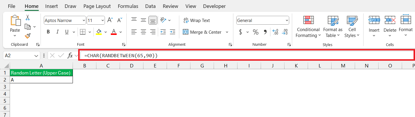 formula bar in excel