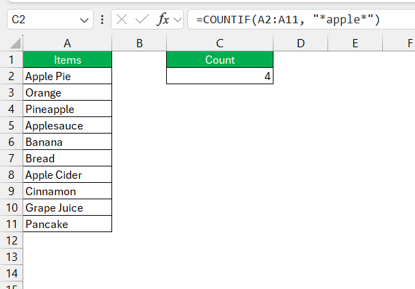COUNTIF Characters in Excel