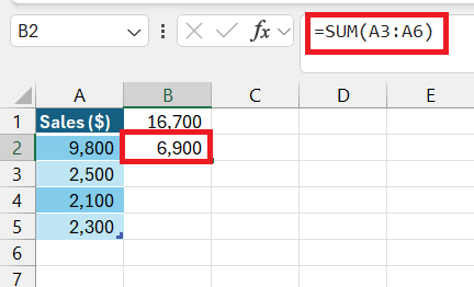How to Sum a Column in Excel