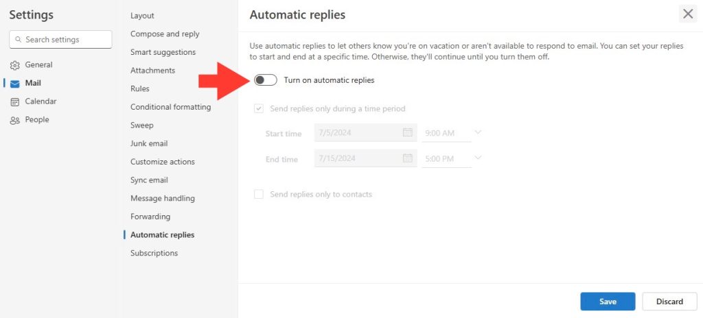 Automatic Replies for Outlook