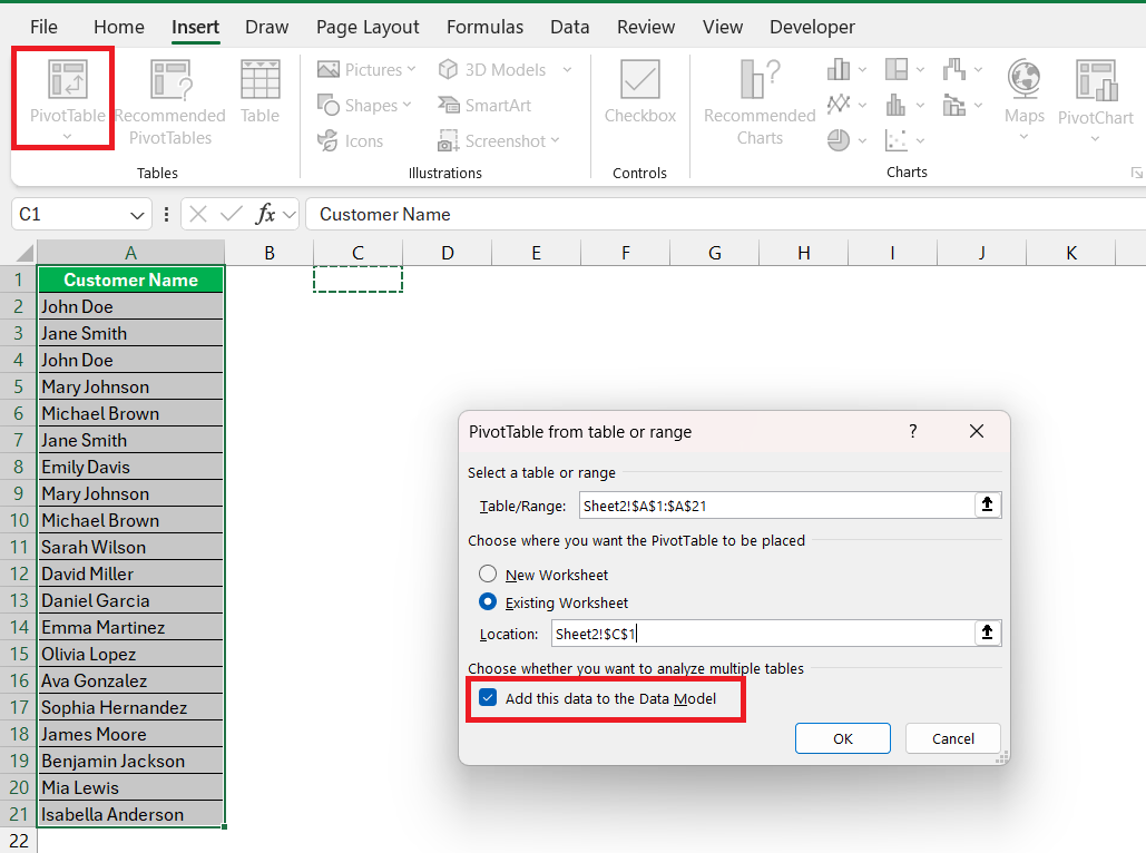 Excel Count Distinct