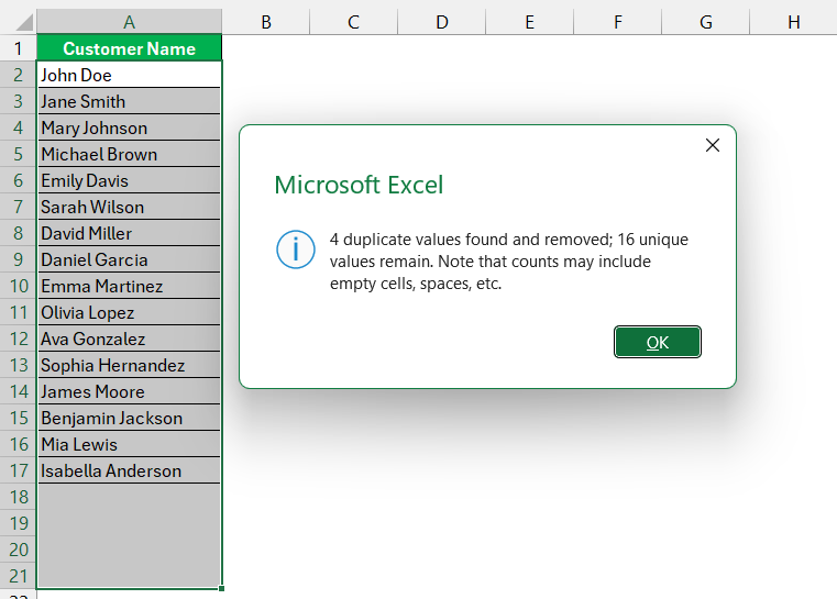 Excel Count Distinct