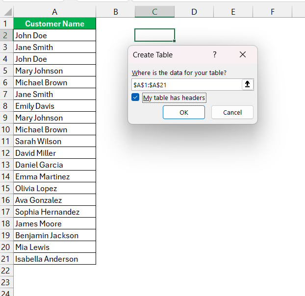 Excel Count Distinct