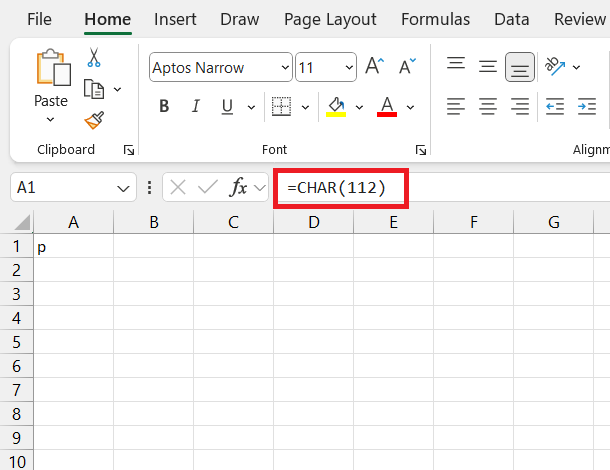 Triangle Symbol in Excel