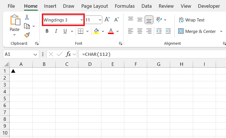 How to Insert Delta and Triangle Symbols in Excel | MyExcelOnline