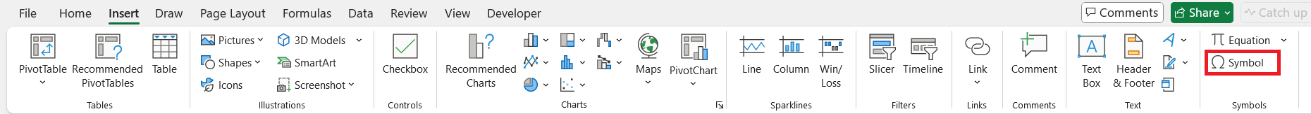 Triangle Symbol in Excel