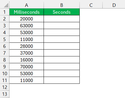 Milliseconds to Seconds in Excel