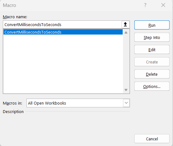 Milliseconds to Seconds in Excel