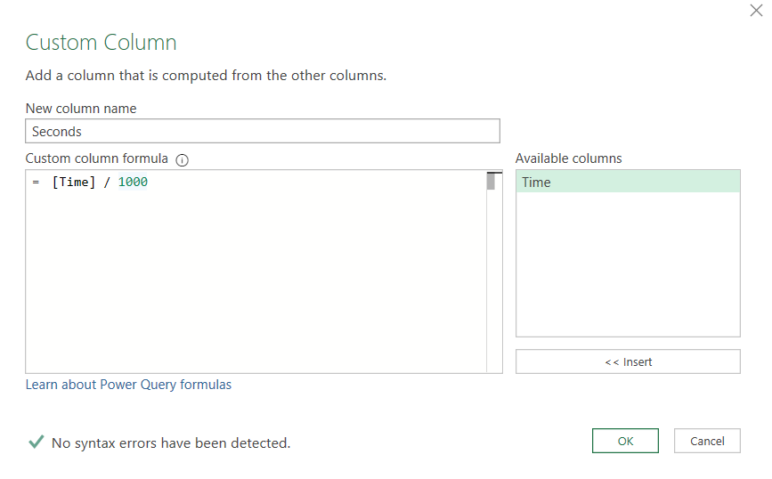 Milliseconds to Seconds in Excel