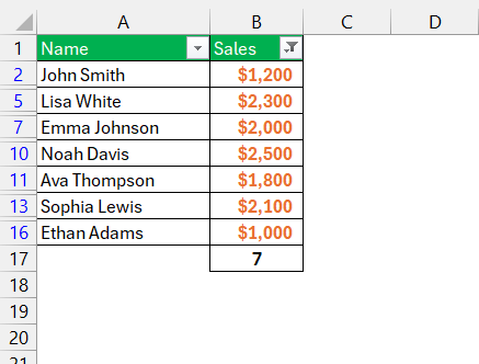 Count Cell Colours in Excel