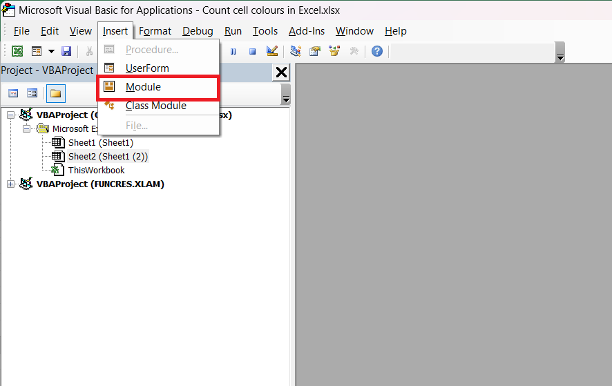 Count Cell Colours in Excel