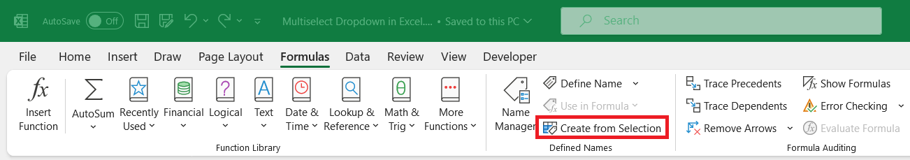 Excel Multi Select Dropdown