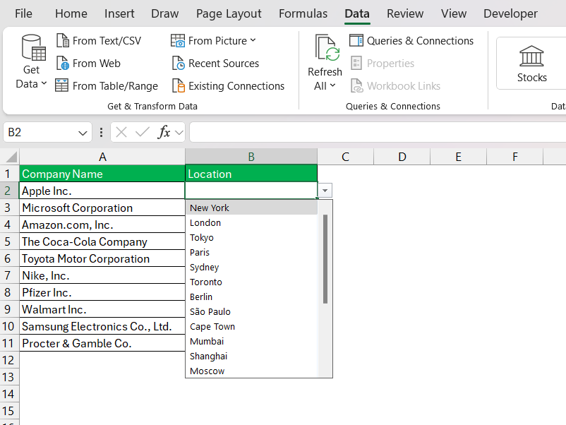 Excel Multi Select Dropdown