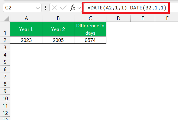 Excel Subtract Years - How to Calculate 2023 Minus 2005 | MyExcelOnline