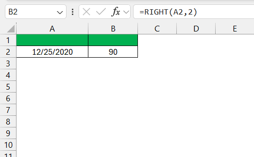 Excel RIGHT Function