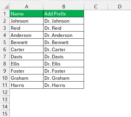 add character in excel