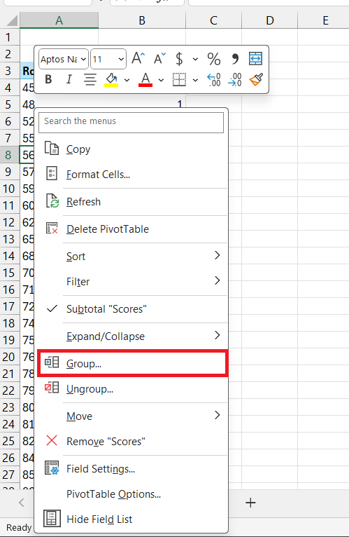 Grouped Frequency Distribution in Excel