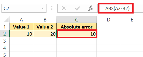 Absolute Value in Excel